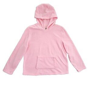 Athletech Hoodie Women's Large Pink Fleece Kangaroo Pockets Long Sleeve Warm